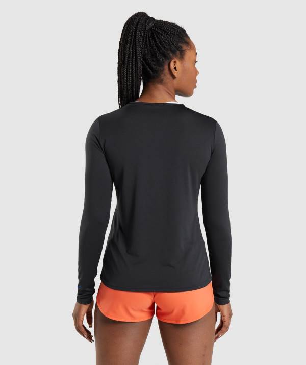Damske Mikiny Gymshark Training Long Sleeve Top Čierne | NY5294016